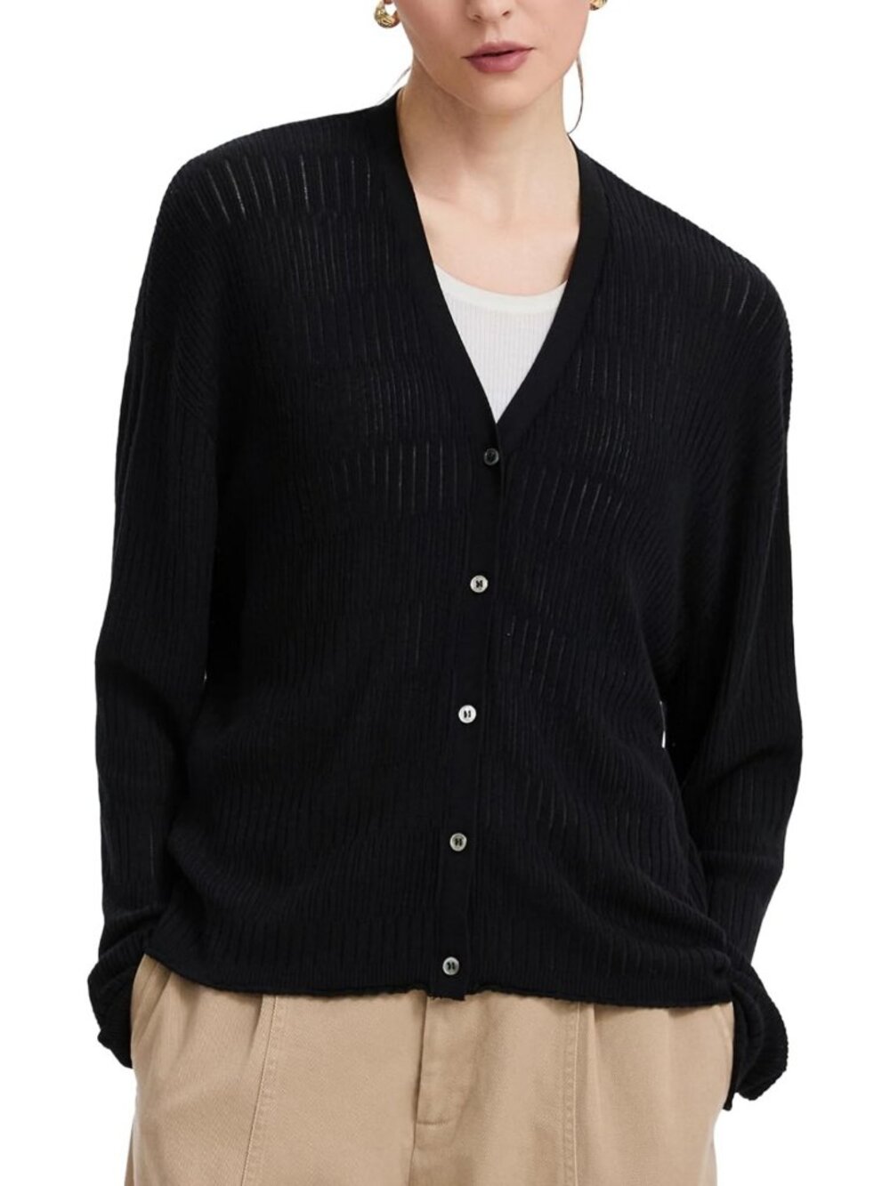 Chic Lightweight Cropped Cardigan - V Neck Shrug Perfect for Dresses & Layering